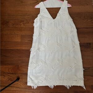 Maeve White Embellished Cut Out Sheath Dress